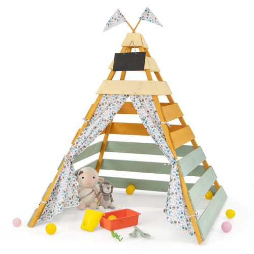 Wooden play tent indoor - wooden,
