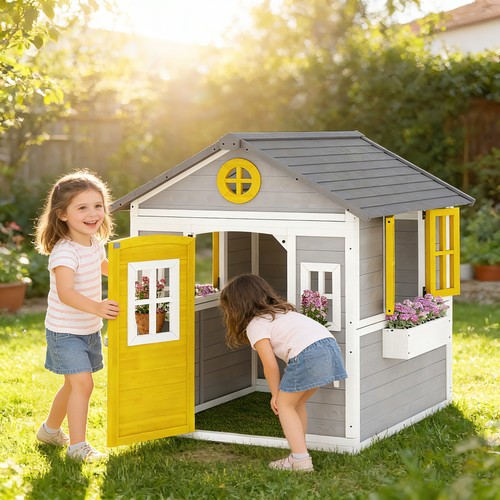 Wooden playhouse for - playhouse, 3-8